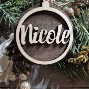 Personalized Christmas wood ornament